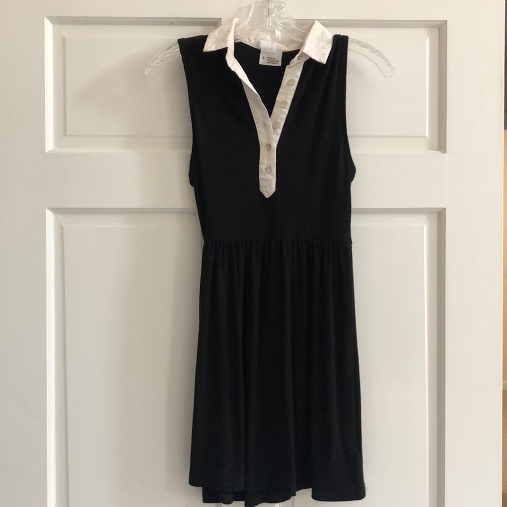 Black dress with white collar